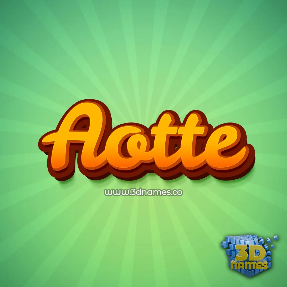 aotte in Green Rays style - 3D name wallpaper
