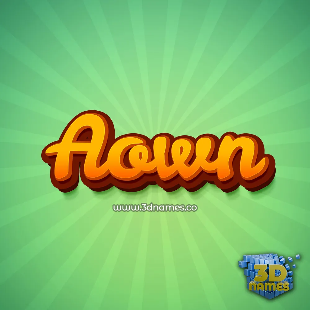 aown in Green Rays style - 3D name wallpaper