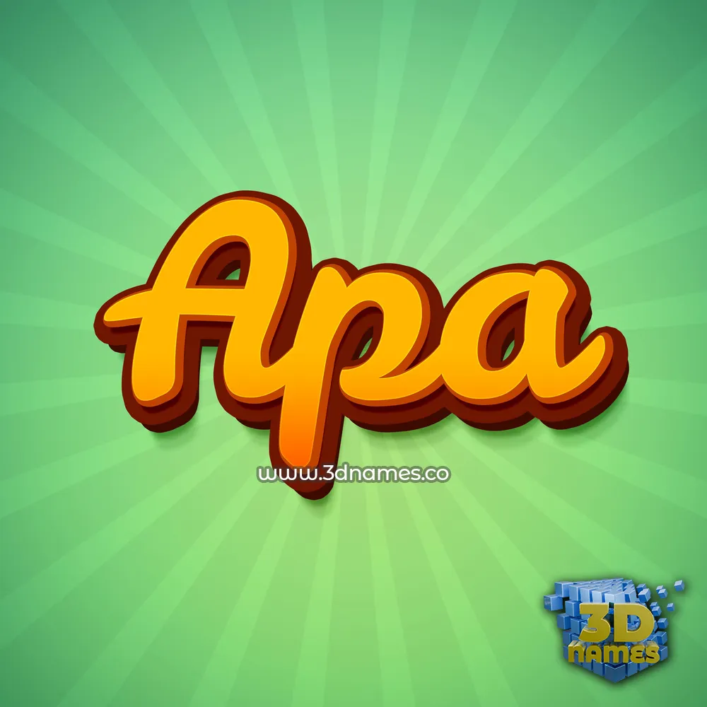 apa in Green Rays style - 3D name wallpaper