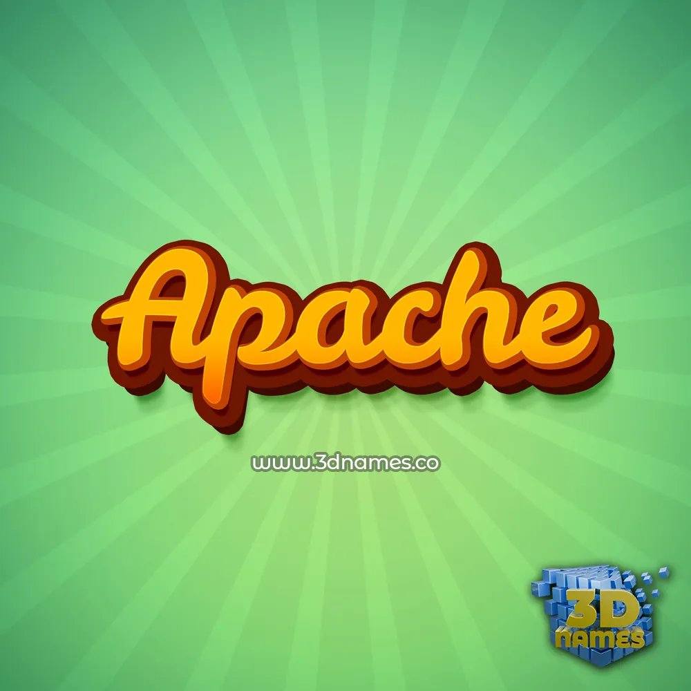 apache in Green Rays style - 3D name wallpaper
