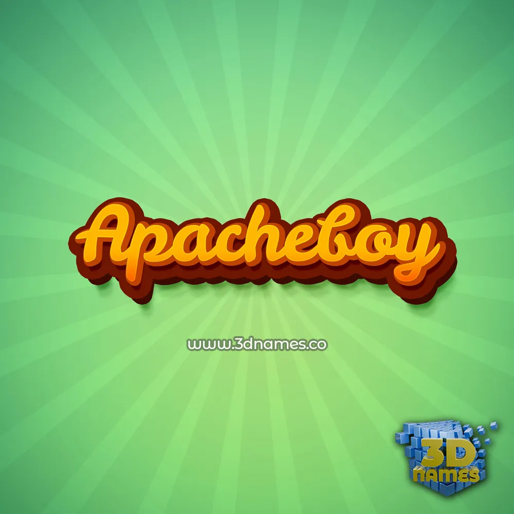 apacheboy in Green Rays style - 3D name wallpaper