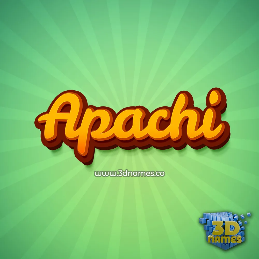apachi in Green Rays style - 3D name wallpaper