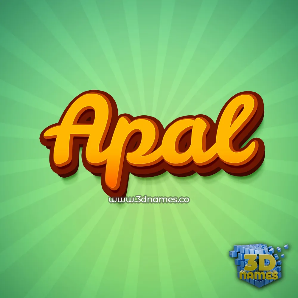 apal in Green Rays style - 3D name wallpaper