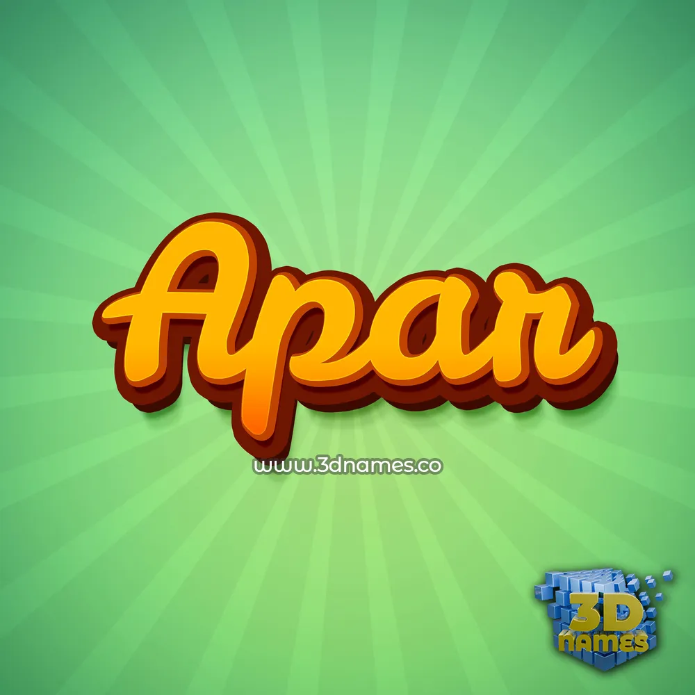 apar in Green Rays style - 3D name wallpaper