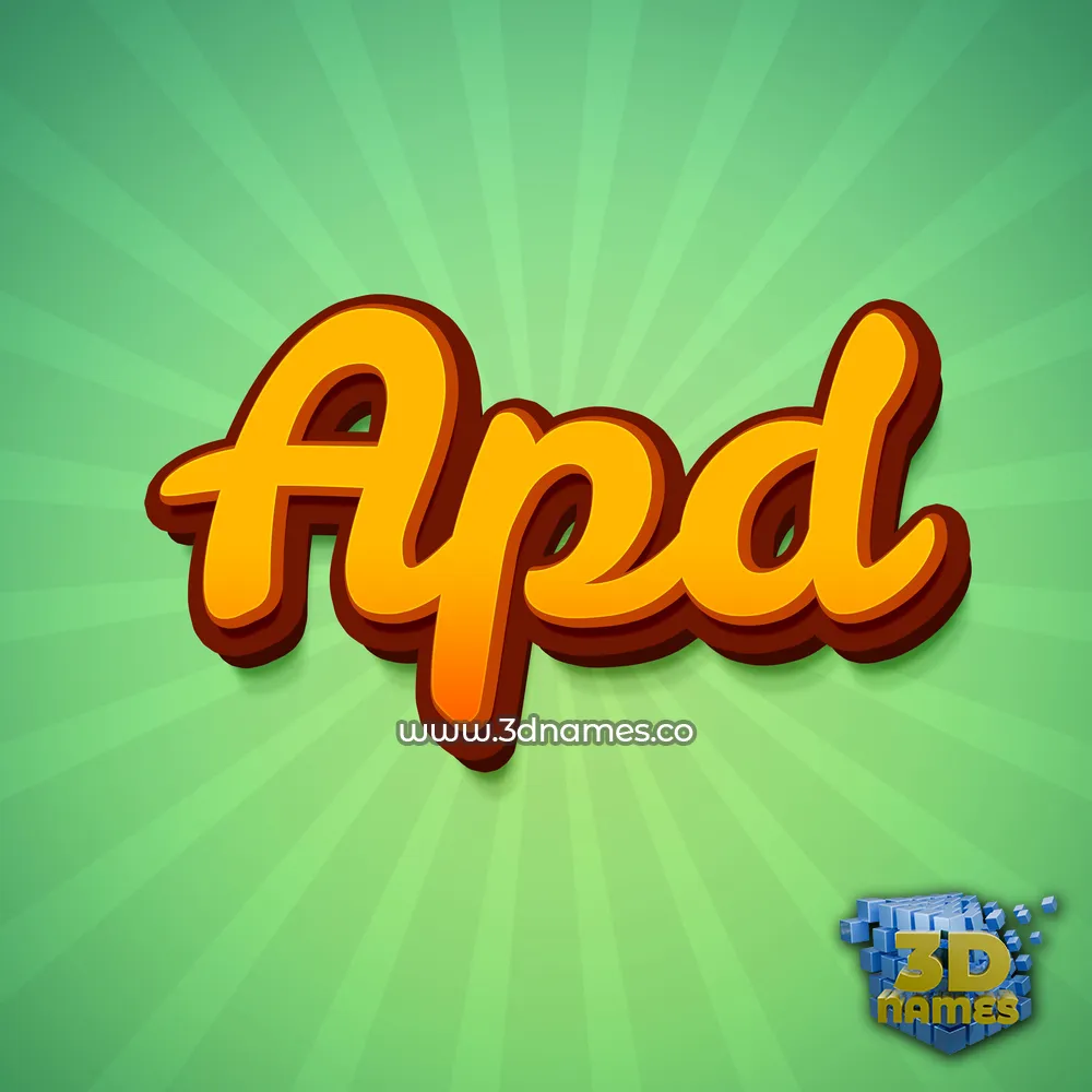 apd in Green Rays style - 3D name wallpaper