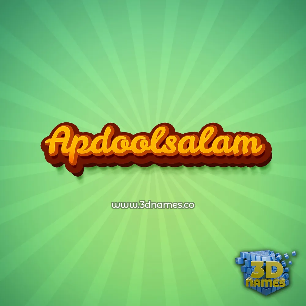 apdoolsalam in Green Rays style - 3D name wallpaper