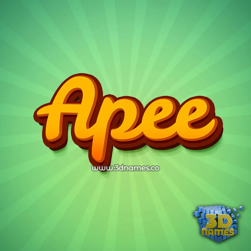 apee in Green Rays style - 3D name wallpaper