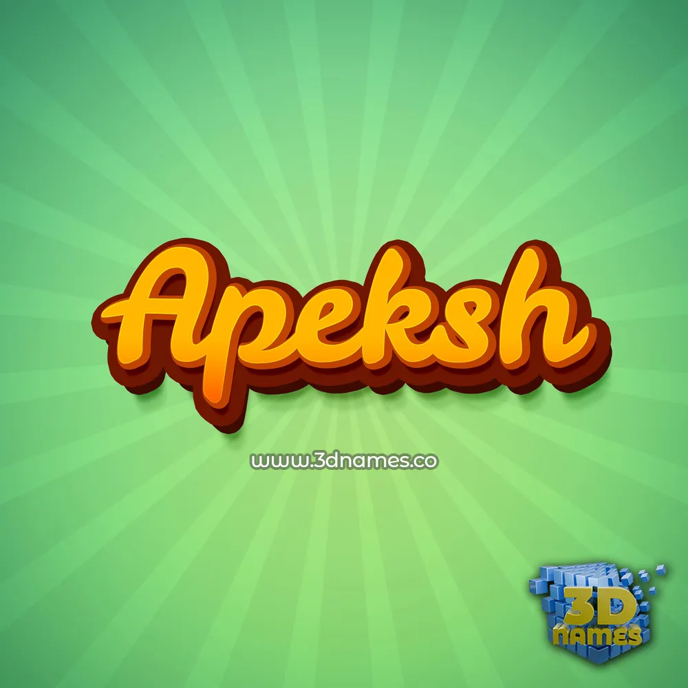 apeksh in Green Rays style - 3D name wallpaper