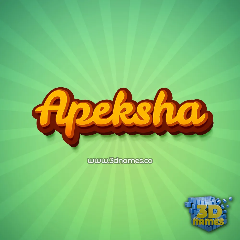 apeksha in Green Rays style - 3D name wallpaper
