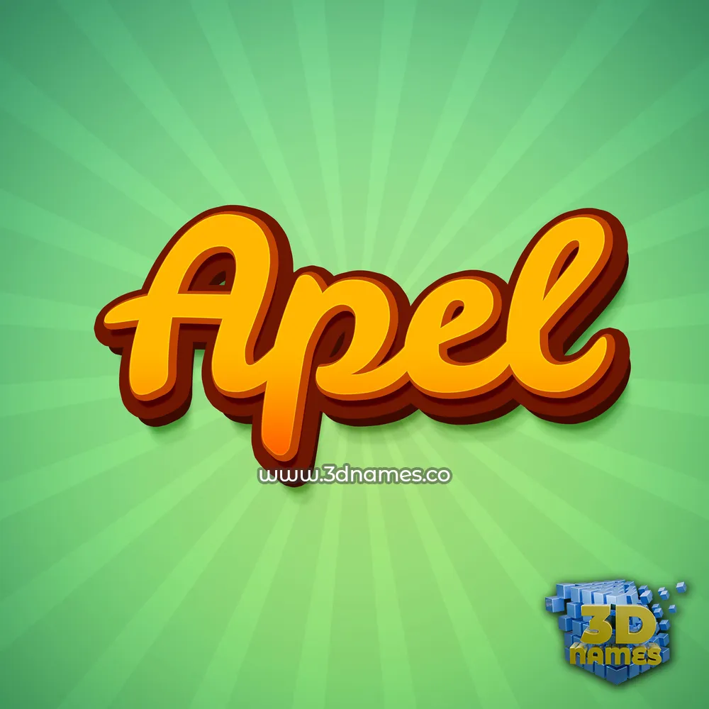 apel in Green Rays style - 3D name wallpaper