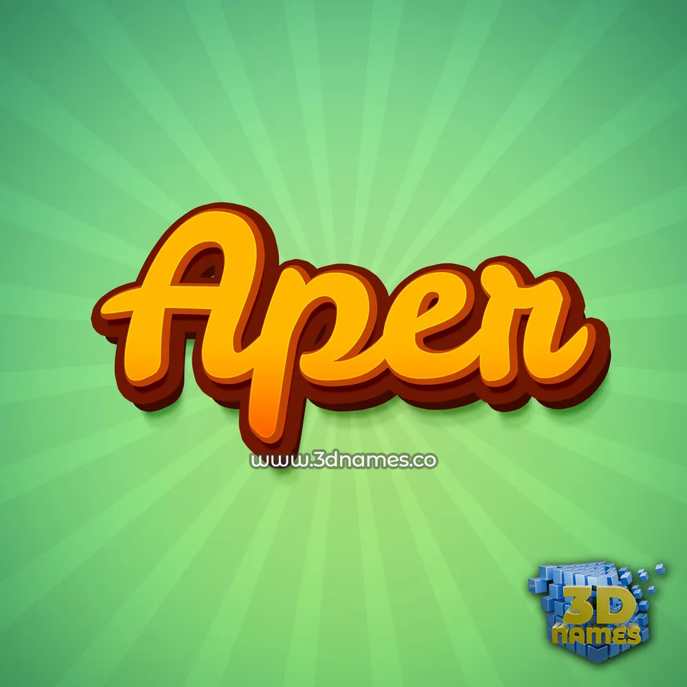 aper in Green Rays style - 3D name wallpaper