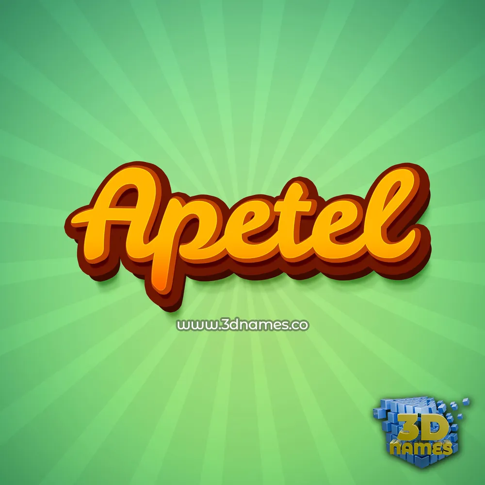 apetel in Green Rays style - 3D name wallpaper