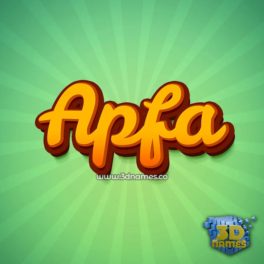 apfa in Green Rays style - 3D name wallpaper