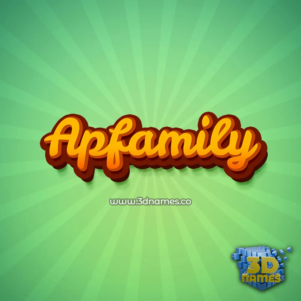 apfamily in Green Rays style - 3D name wallpaper