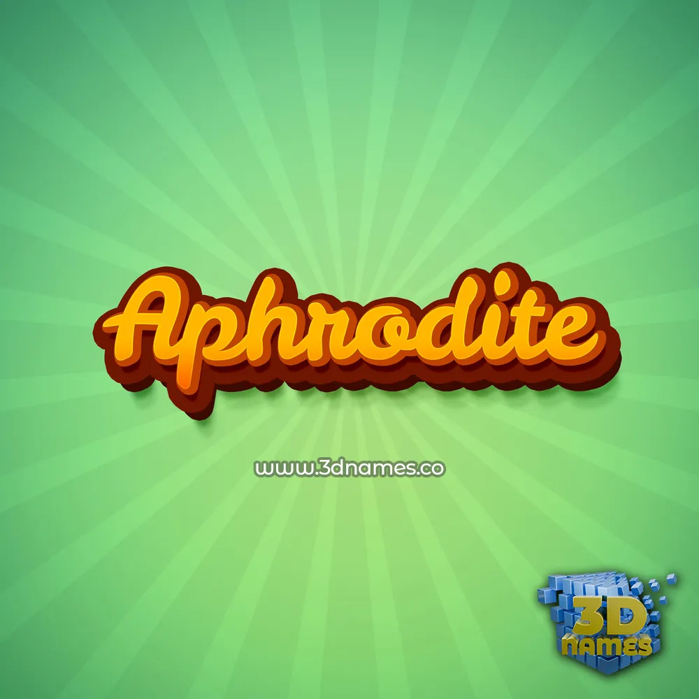 aphrodite in Green Rays style - 3D name wallpaper