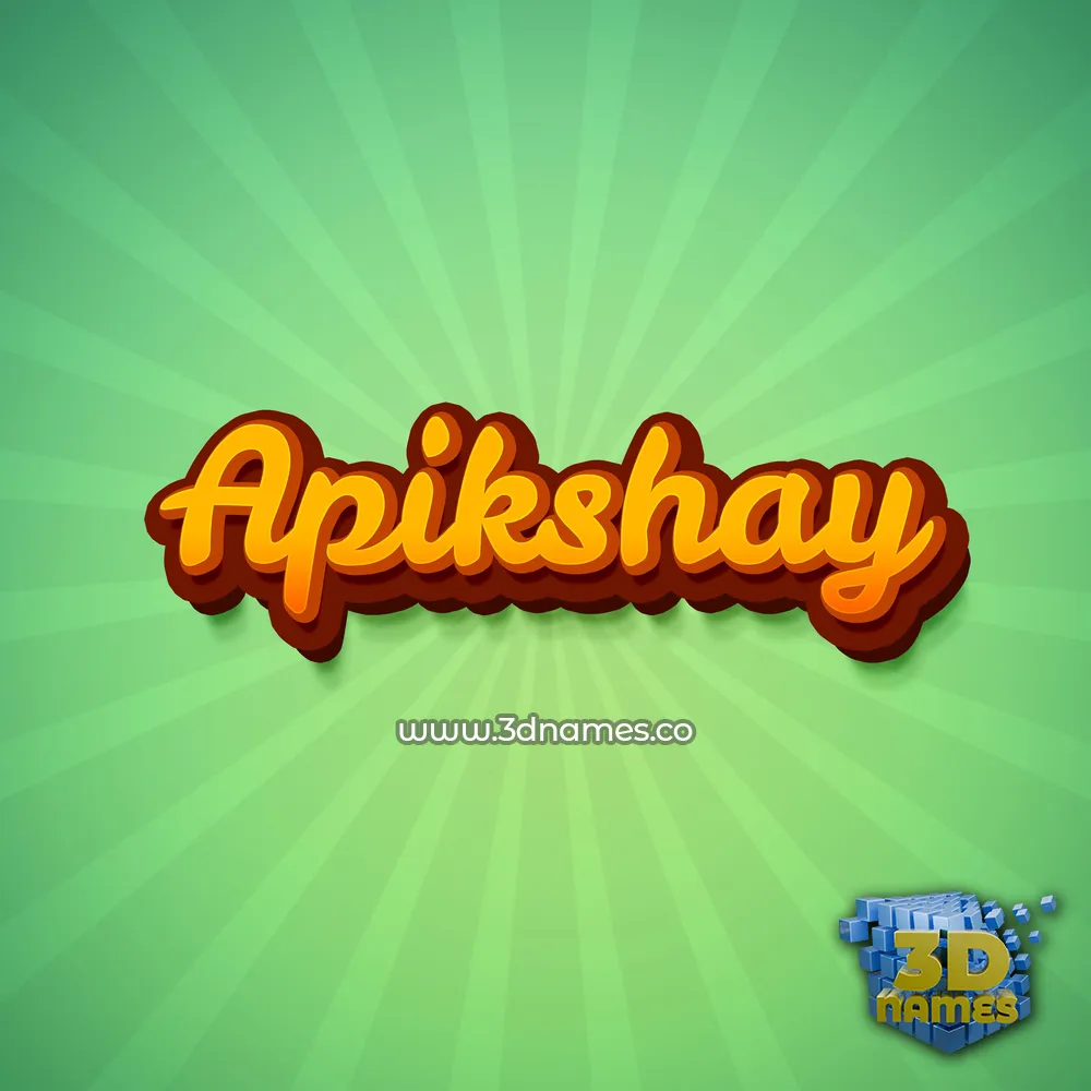 apikshay in Green Rays style - 3D name wallpaper
