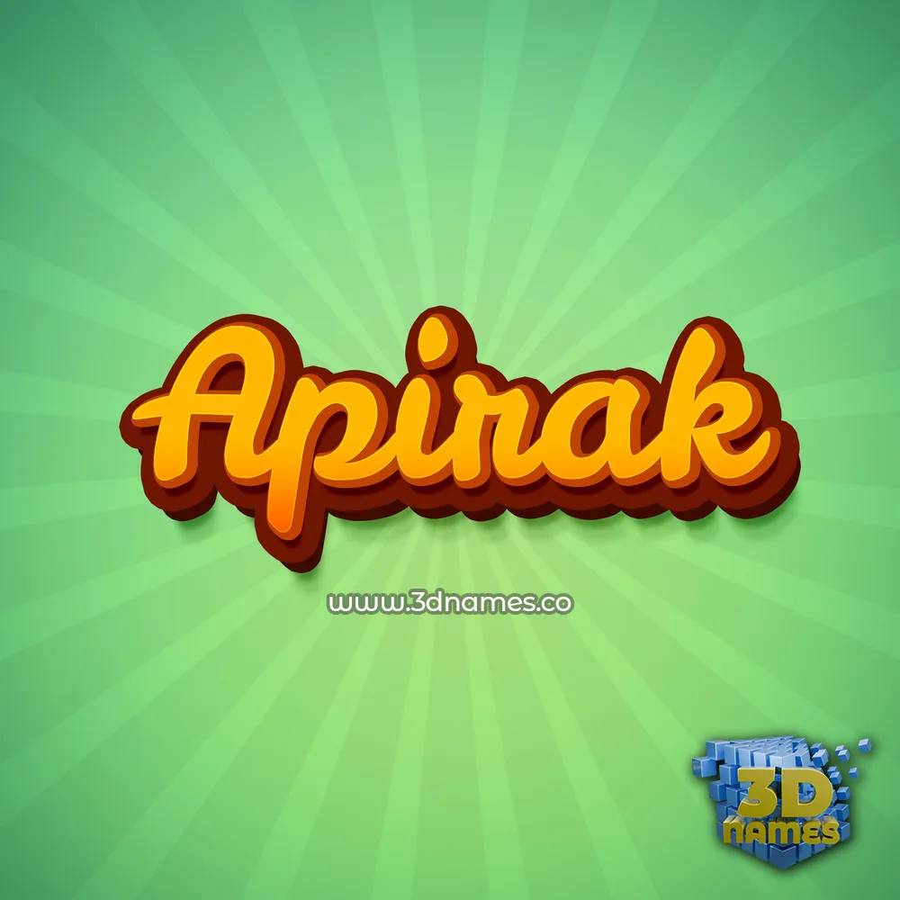 apirak in Green Rays style - 3D name wallpaper