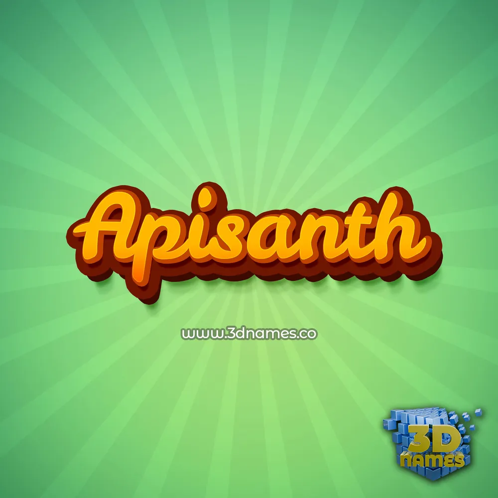 apisanth in Green Rays style - 3D name wallpaper