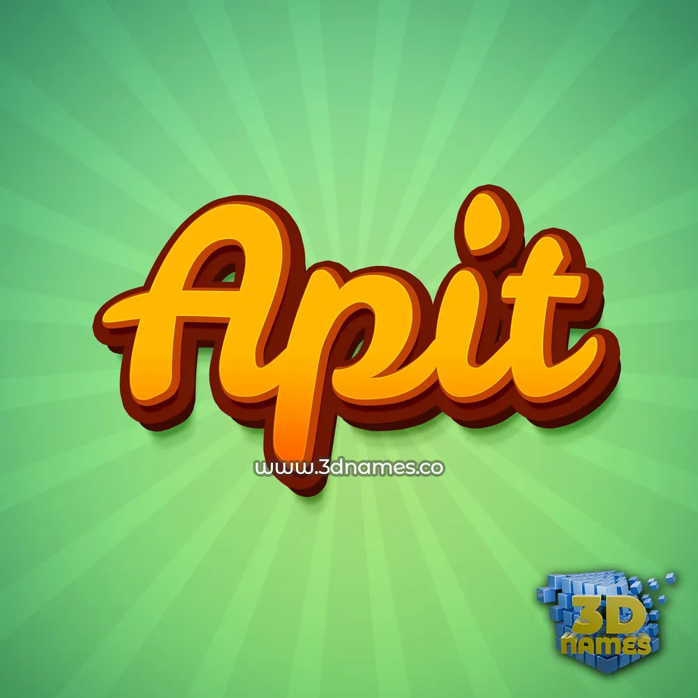 apit in Green Rays style - 3D name wallpaper