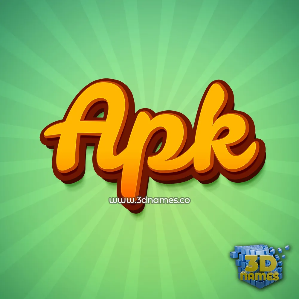 apk in Green Rays style - 3D name wallpaper