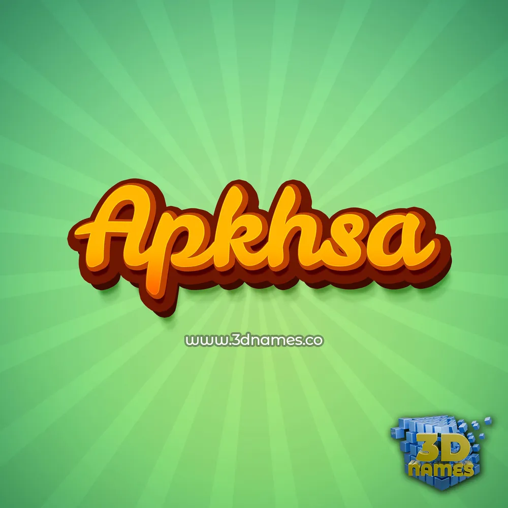apkhsa in Green Rays style - 3D name wallpaper