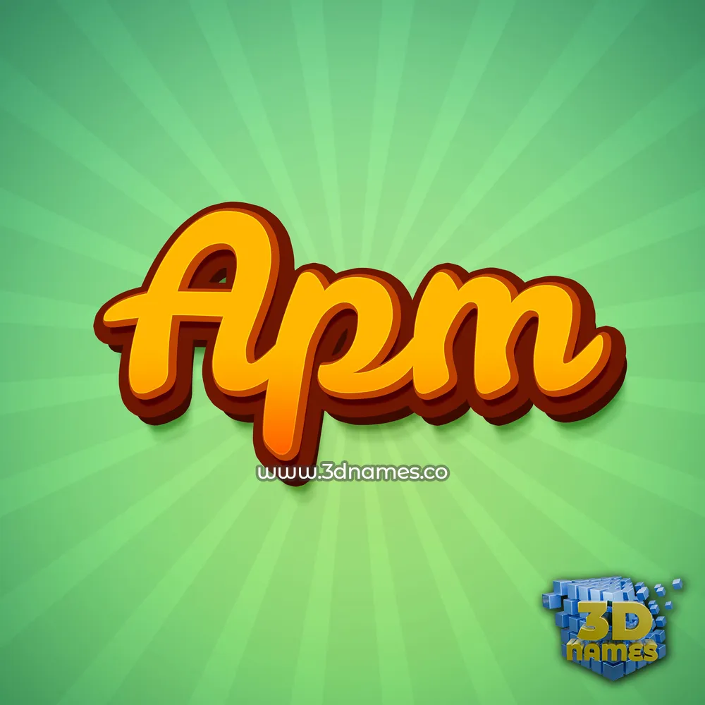 apm in Green Rays style - 3D name wallpaper