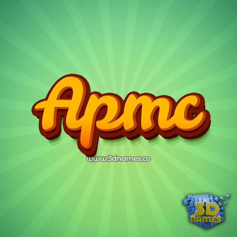 apmc in Green Rays style - 3D name wallpaper