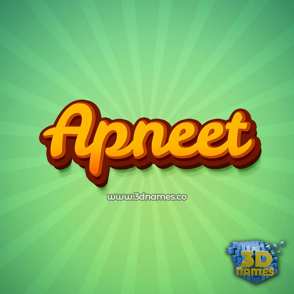 apneet in Green Rays style - 3D name wallpaper