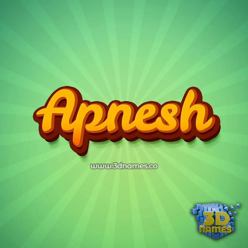 apnesh in Green Rays style - 3D name wallpaper