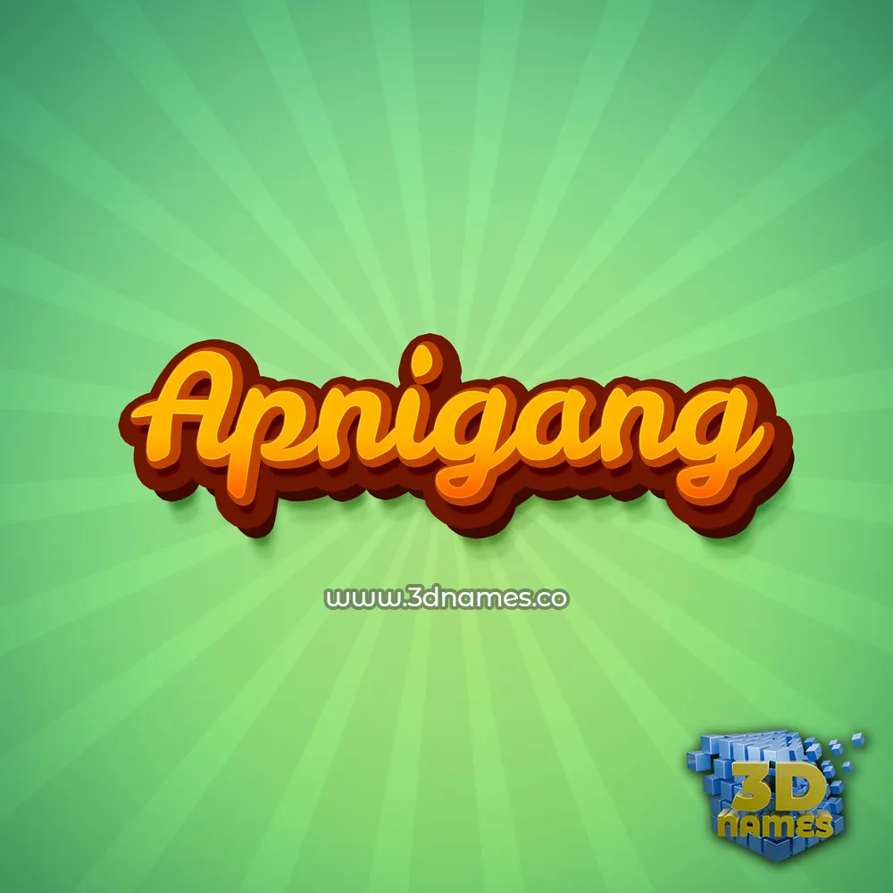 apnigang in Green Rays style - 3D name wallpaper