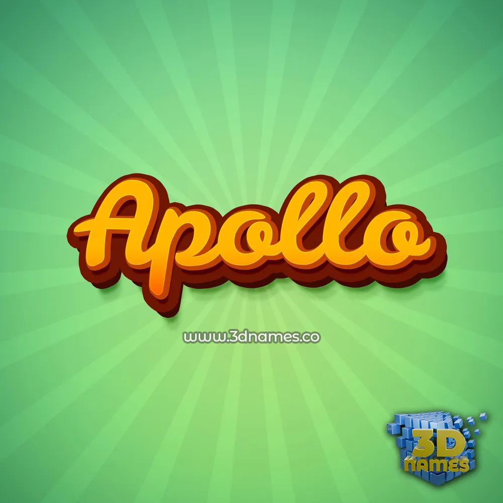 apollo in Green Rays style - 3D name wallpaper