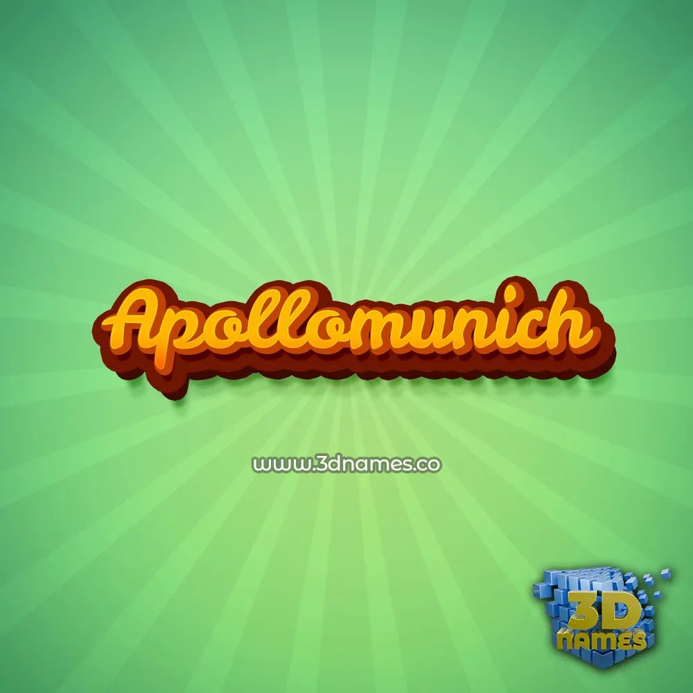 apollomunich in Green Rays style - 3D name wallpaper