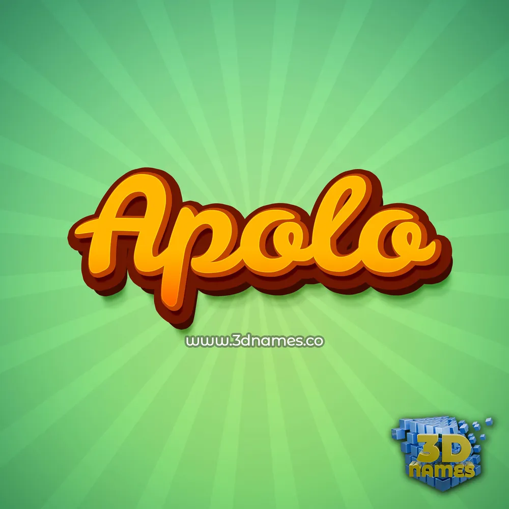 apolo in Green Rays style - 3D name wallpaper