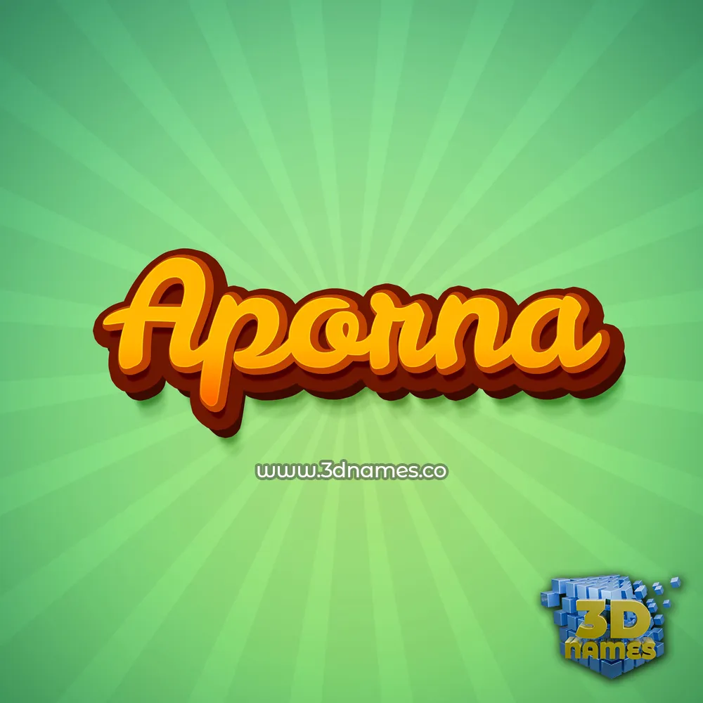 aporna in Green Rays style - 3D name wallpaper