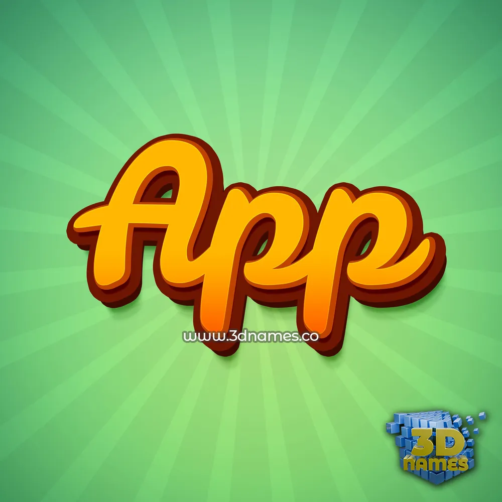 app in Green Rays style - 3D name wallpaper
