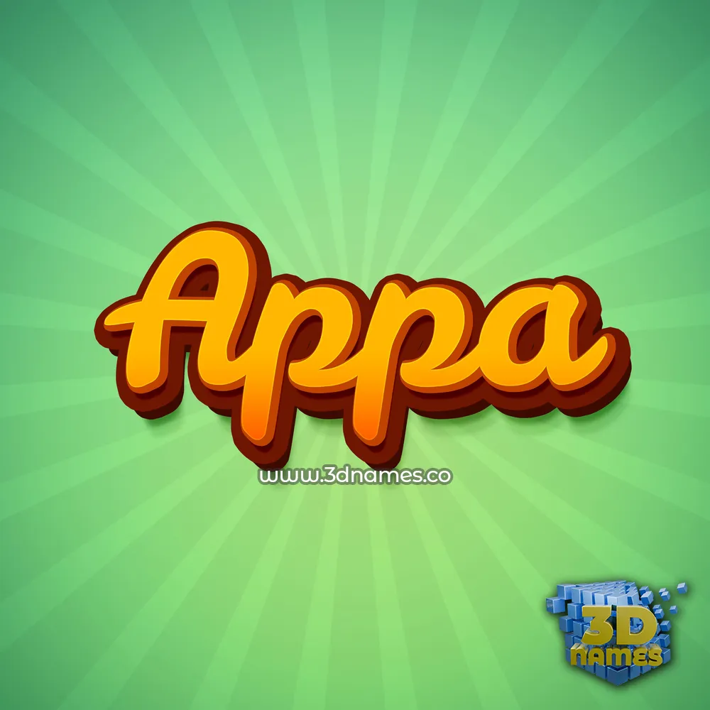appa in Green Rays style - 3D name wallpaper