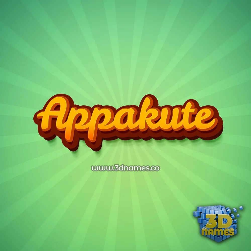 appakute in Green Rays style - 3D name wallpaper