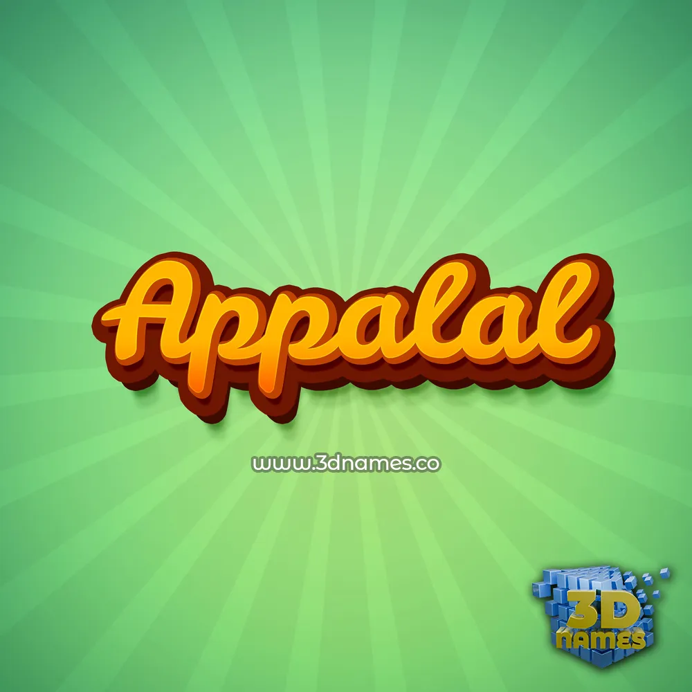 appalal in Green Rays style - 3D name wallpaper