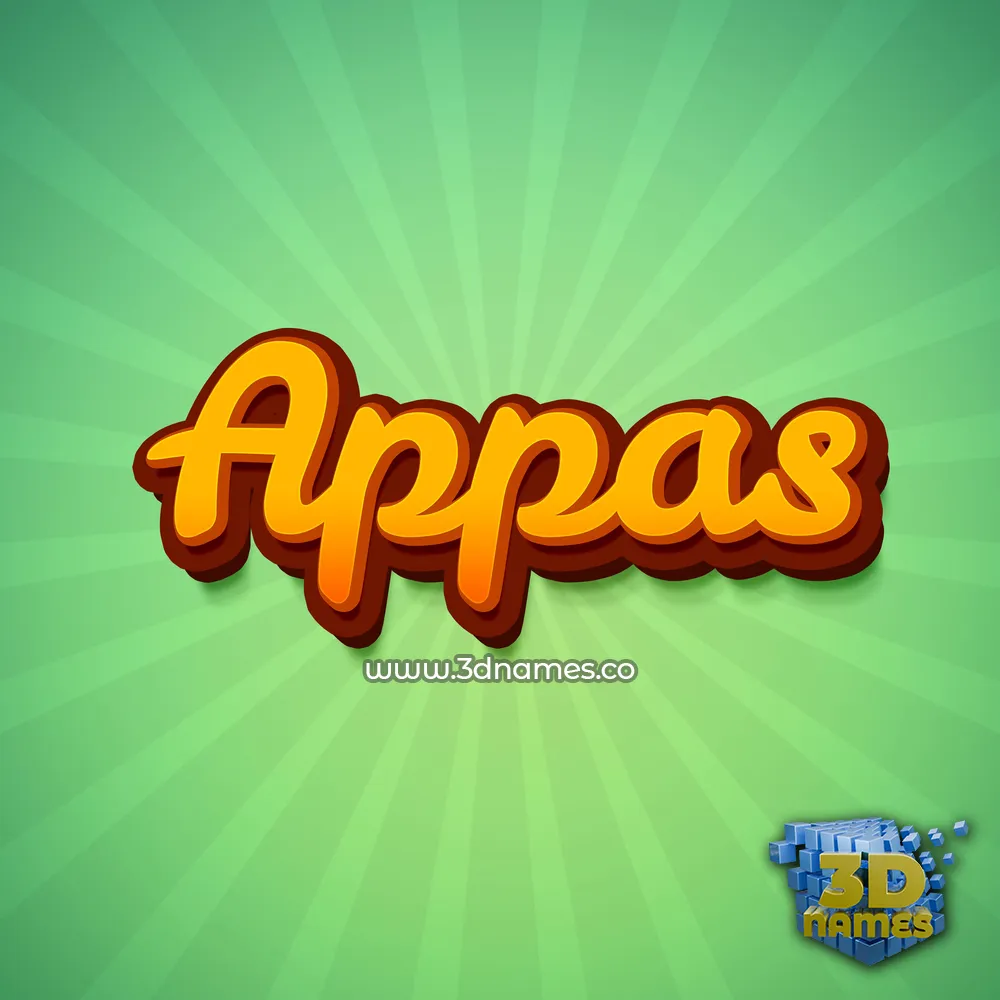 appas in Green Rays style - 3D name wallpaper
