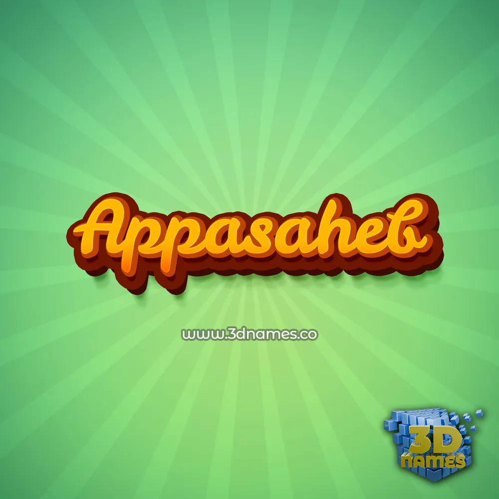appasaheb in Green Rays style - 3D name wallpaper