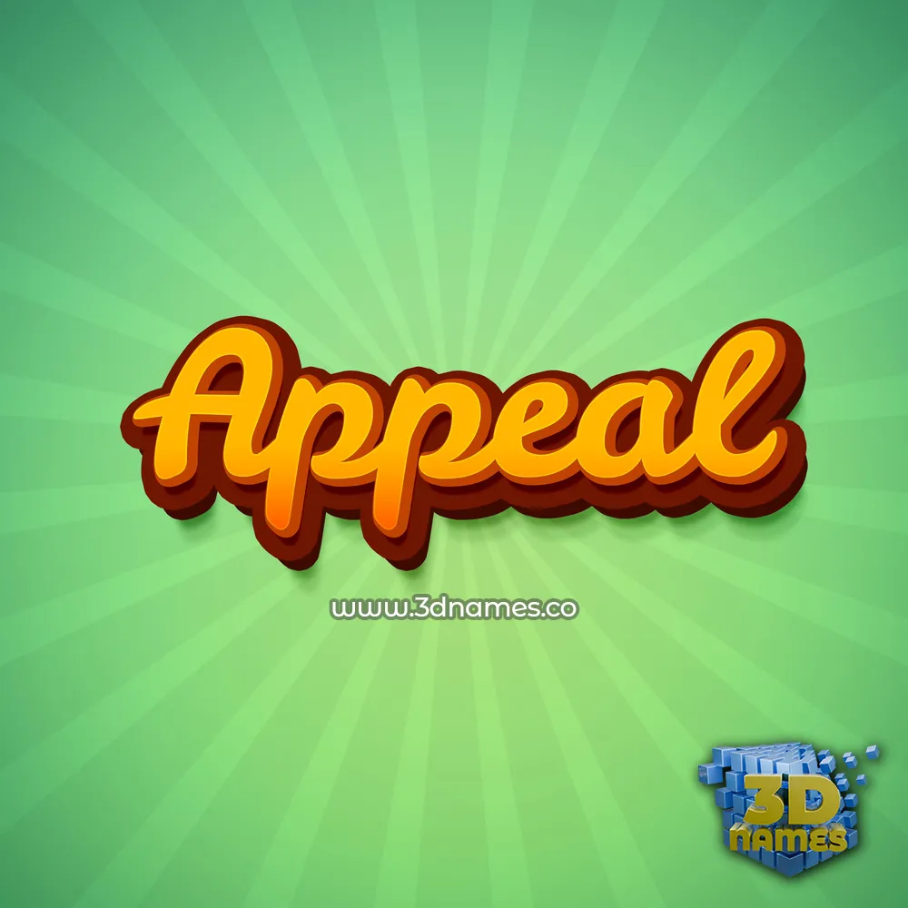 appeal in Green Rays style - 3D name wallpaper