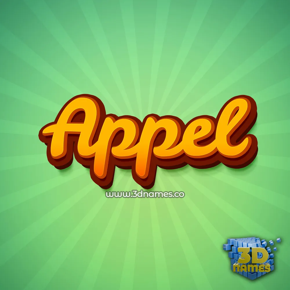 appel in Green Rays style - 3D name wallpaper