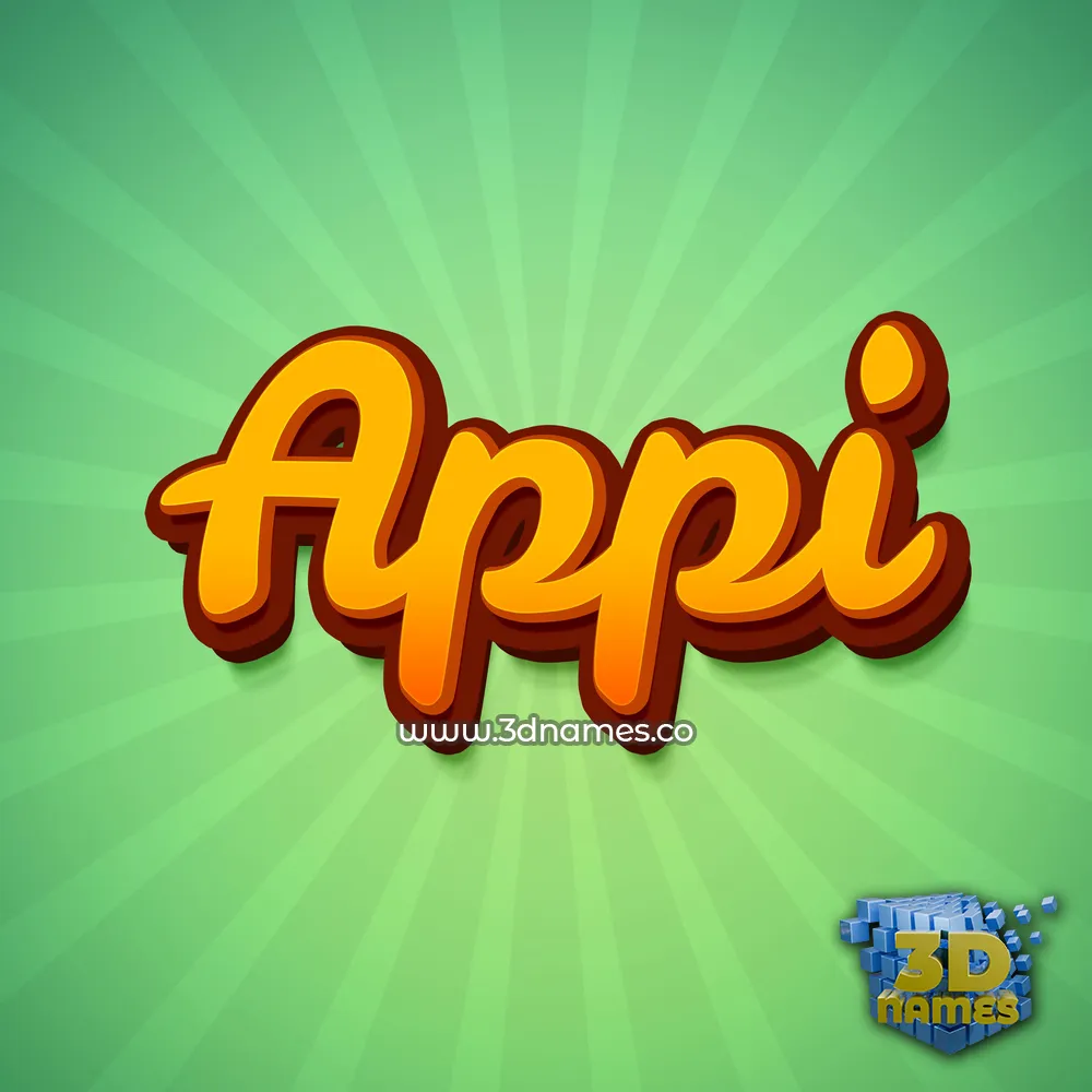 appi in Green Rays style - 3D name wallpaper