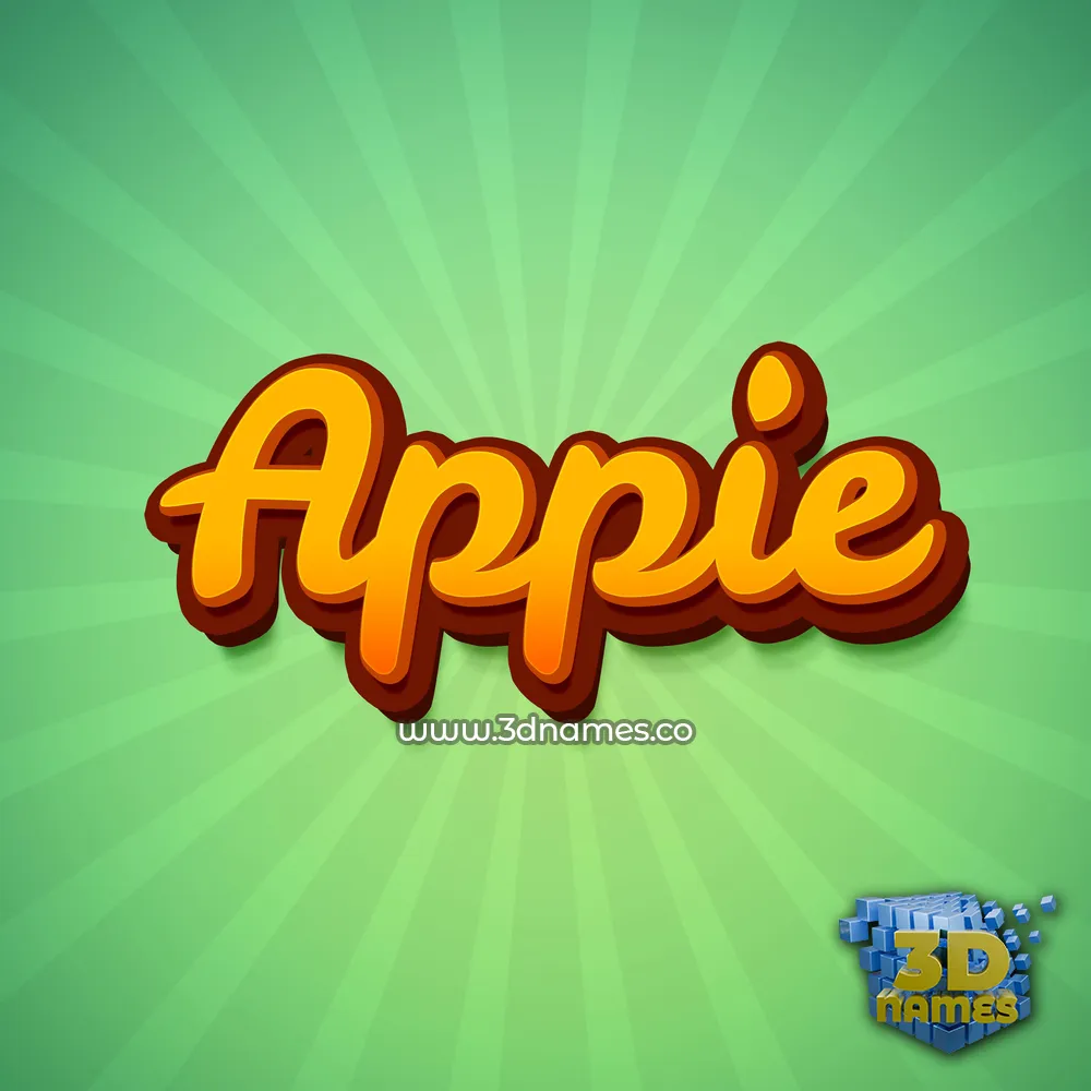 appie in Green Rays style - 3D name wallpaper