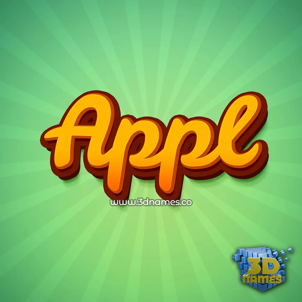 appl in Green Rays style - 3D name wallpaper