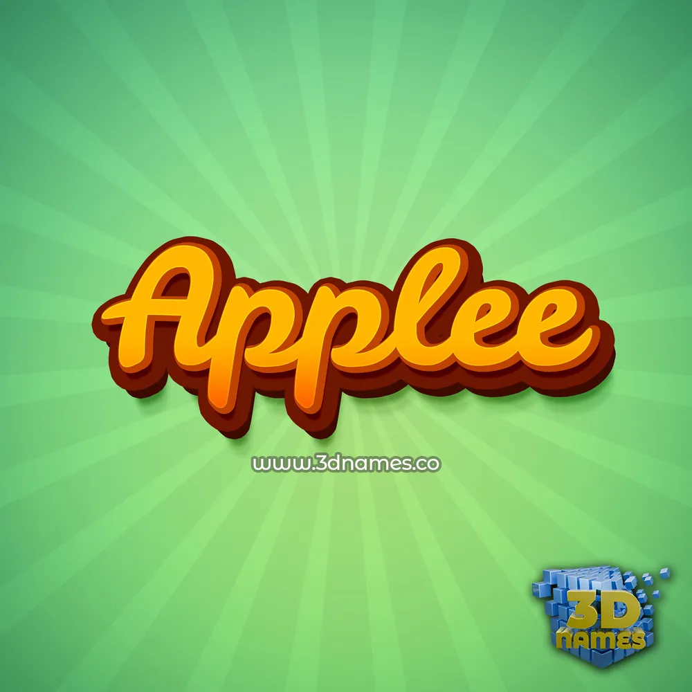 applee in Green Rays style - 3D name wallpaper
