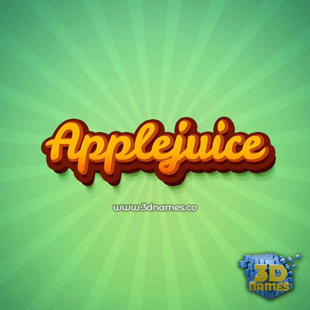 applejuice in Green Rays style - 3D name wallpaper