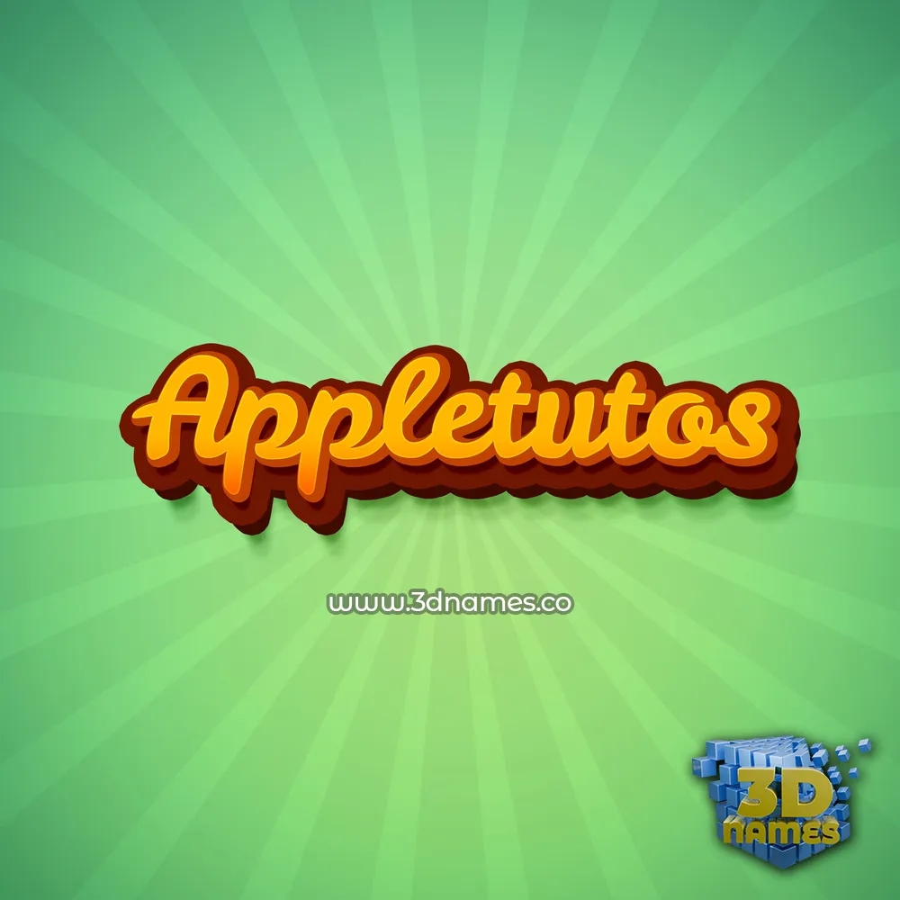 appletutos in Green Rays style - 3D name wallpaper