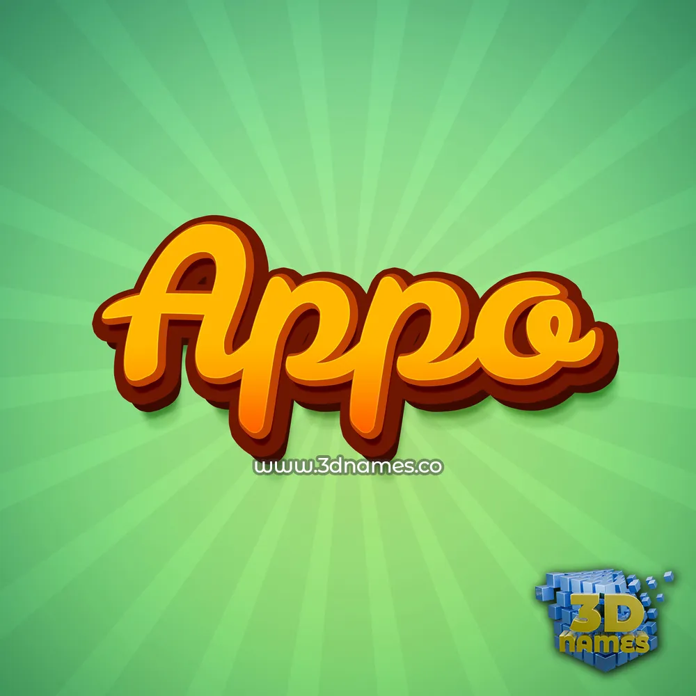 appo in Green Rays style - 3D name wallpaper