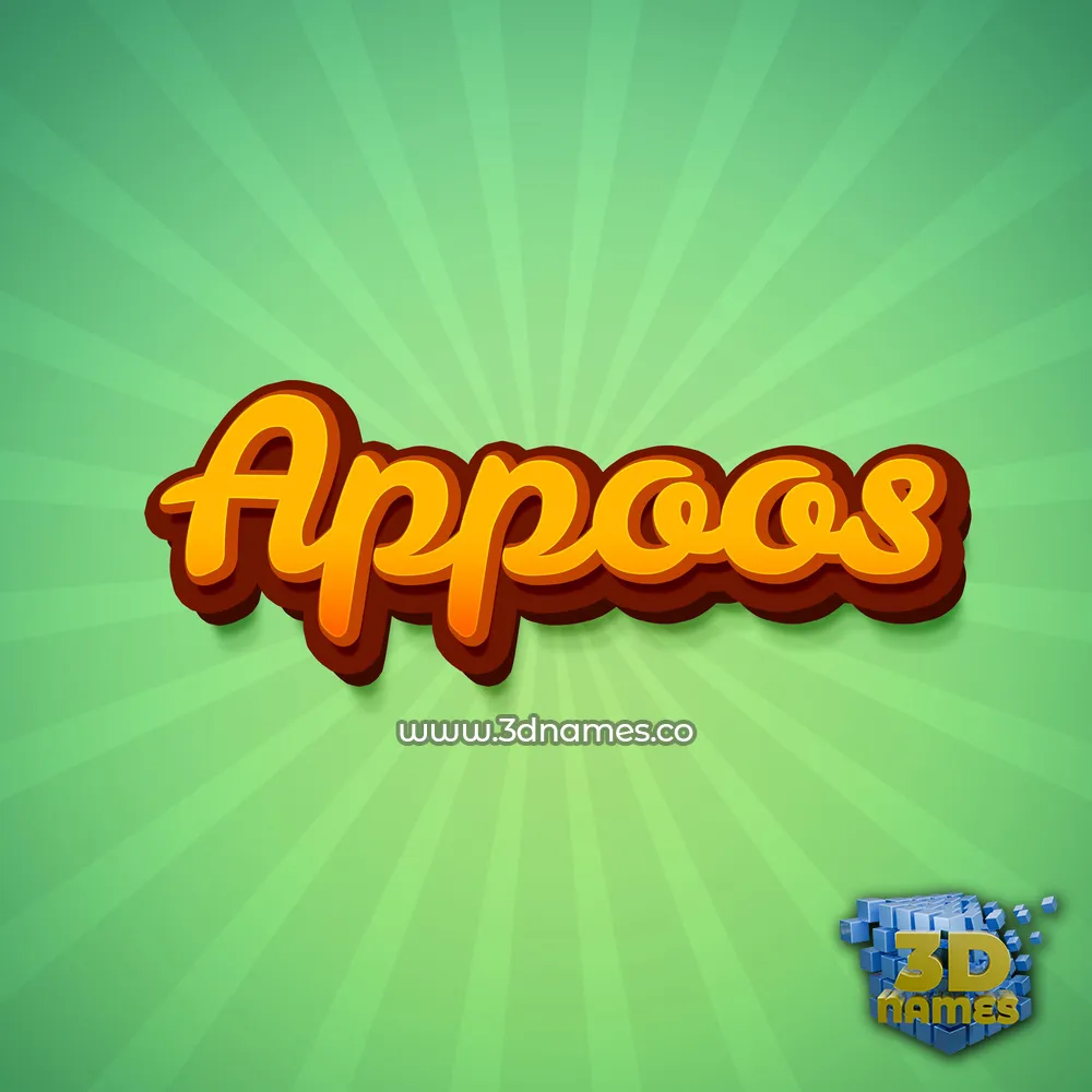 appoos in Green Rays style - 3D name wallpaper